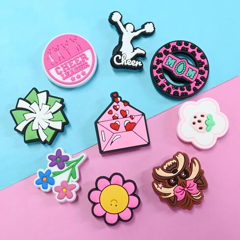Cheerleading Shoe Charms bulk Cute PVC Bulk Shoe Decoration Charms,Charms for Shoes Plastic Sandals Charm DIY Girls Party gifts(50-100) in Kuwait