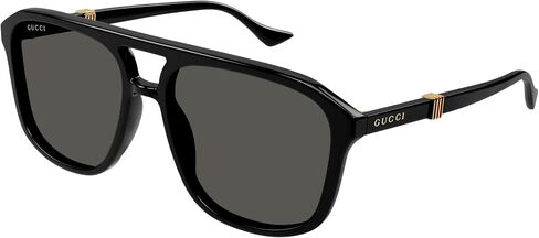 Gucci GG1494S 001 Sunglasses Men's Black/Grey Pilot 57mm in Saudi Arabia