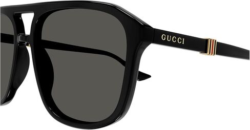 Gucci GG1494S 001 Sunglasses Men's Black/Grey Pilot 57mm in Saudi Arabia