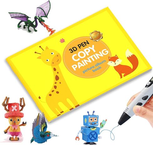 3D Pen Copy Printing Picture Album Book, Over 50+Patterns Images, Include Animal Transportation Building, 3D Pen Drawing Book DIY Gift (Small B) in Kuwait