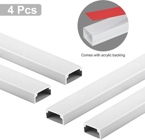 62.8in TV Cable Hider, Cord Hider Cable Management Wall, Cable Hider for 4 Cords, Single Cable Raceway for A Thick Extension Cord, Wall Cord Concealer, 4* L15.7in *W1.2in *H0.59in, Gray in Saudi Arabia