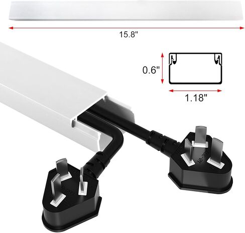 62.8in TV Cable Hider, Cord Hider Cable Management Wall, Cable Hider for 4 Cords, Single Cable Raceway for A Thick Extension Cord, Wall Cord Concealer, 4* L15.7in *W1.2in *H0.59in, Gray in Saudi Arabia