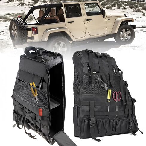 Roll Bar Storage Bag for 1997-2024 Jeep Wrangler JK TJ LJ & Unlimited JL 4 Door Multi-Pocket Cargo Bag for Jeep Wrangler Waterproof Hiking Camping Organizer Storage Bag for Travel - 2PCS in Kuwait
