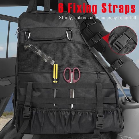 Roll Bar Storage Bag for 1997-2024 Jeep Wrangler JK TJ LJ & Unlimited JL 4 Door Multi-Pocket Cargo Bag for Jeep Wrangler Waterproof Hiking Camping Organizer Storage Bag for Travel - 2PCS in Kuwait