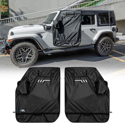 أكياس تخزين الباب الصلبة Joytutus متوافقة مع Wrangler CJ YJ TJ JK JL 2-Door 1976-2025 ، واقي الباب الصلب للمصارع JT 2020-2025 ، غطاء الأبواب مع حقيبة تخزين المرآة in Saudi Arabia