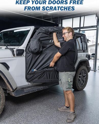 أكياس تخزين الباب الصلبة Joytutus متوافقة مع Wrangler CJ YJ TJ JK JL 2-Door 1976-2025 ، واقي الباب الصلب للمصارع JT 2020-2025 ، غطاء الأبواب مع حقيبة تخزين المرآة in Saudi Arabia