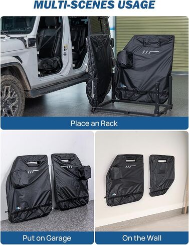 أكياس تخزين الباب الصلبة Joytutus متوافقة مع Wrangler CJ YJ TJ JK JL 2-Door 1976-2025 ، واقي الباب الصلب للمصارع JT 2020-2025 ، غطاء الأبواب مع حقيبة تخزين المرآة in Saudi Arabia