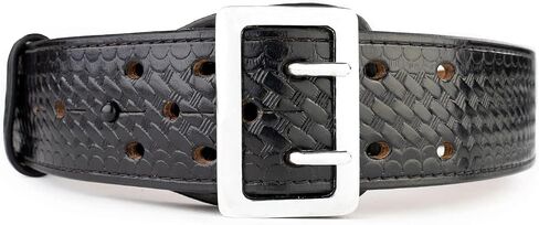 First Class Leather Sam Browne Police, Sheriff, and Security Leather-Lined, 2.25" Width Plain and Basketweave Duty Belt in Saudi Arabia