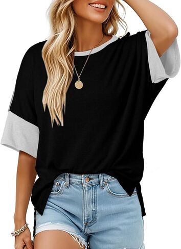 Dokotoo المرأة بلايز المتضخم العصرية القمصان 2025 الصيف اللون كتلة Crewneck الأعمال عادية المرأة البلوزات S-2XL in Saudi Arabia
