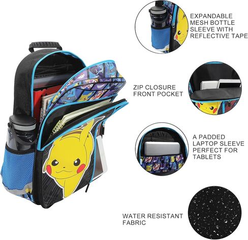 Pokemon Pikachu and Pokeball 16" Kid's Backpack For School And Travel in Saudi Arabia
