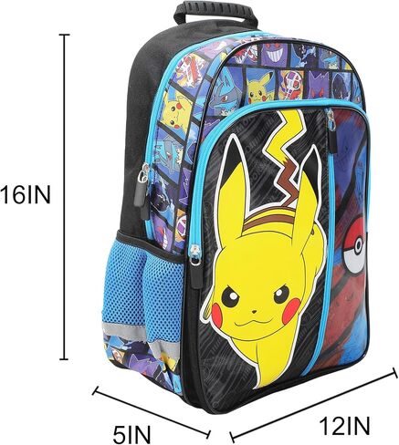 Pokemon Pikachu and Pokeball 16" Kid's Backpack For School And Travel in Saudi Arabia