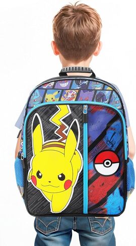 Pokemon Pikachu and Pokeball 16" Kid's Backpack For School And Travel in Saudi Arabia
