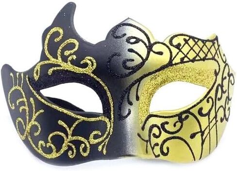 Men Masquerade Mask Venetian Mask Greek Roman Mask Mardi Gras Mask Masquerade Mask for Men (Black) in Saudi Arabia