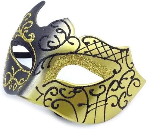 Men Masquerade Mask Venetian Mask Greek Roman Mask Mardi Gras Mask Masquerade Mask for Men (Black) in Saudi Arabia