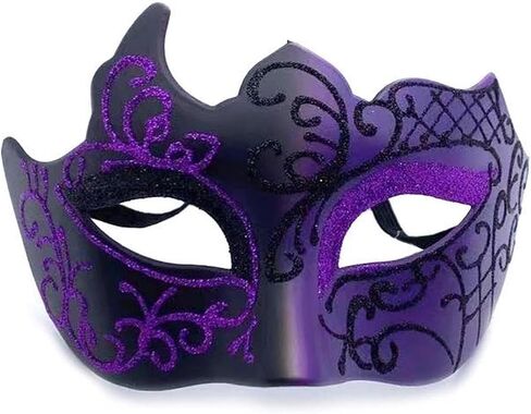 Men Masquerade Mask Venetian Mask Greek Roman Mask Mardi Gras Mask Masquerade Mask for Men (Black) in Saudi Arabia