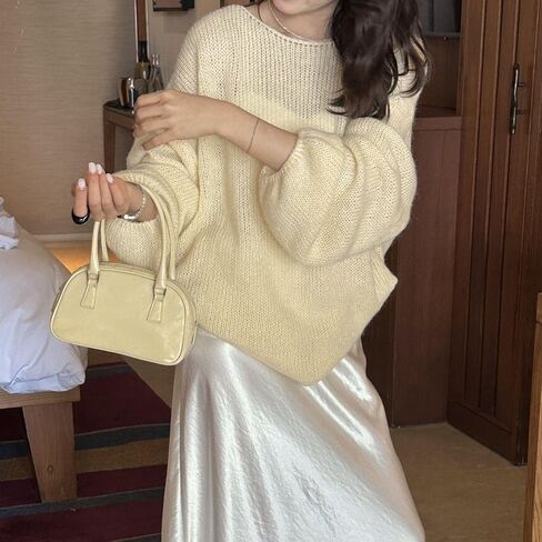 Fondthy Women’s Bow Sweater Cute Tie Back Back Crewneck Long Sleeve Tops Trops Trops Edgens in Kuwait