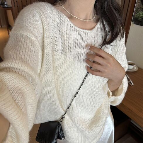 Fondthy Women’s Bow Sweater Cute Tie Back Back Crewneck Long Sleeve Tops Trops Trops Edgens in Saudi Arabia