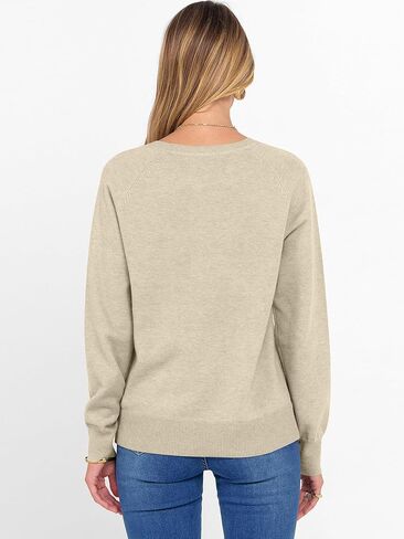 سترة anrabess للنساء الطويل الأكمام Crewneck 2025 خريف الشتاء لينة فضفاضة ناع in Saudi Arabia