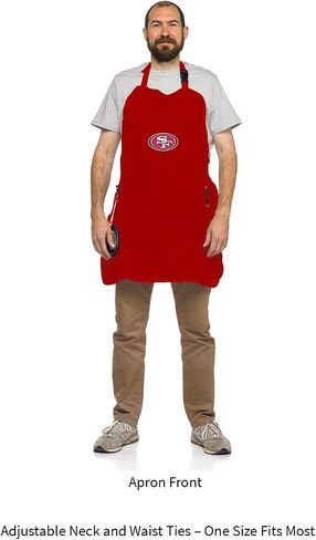 مريلة شواء سوداء من Team Sports America للاستخدام الخارجي NFL | ديترويت لايونز | مصنوع من القطن المتين | فتاحة المشروبات والأدوات المتعددة | الملابس الرياضية والمشي لمسافات طويلة in Kuwait