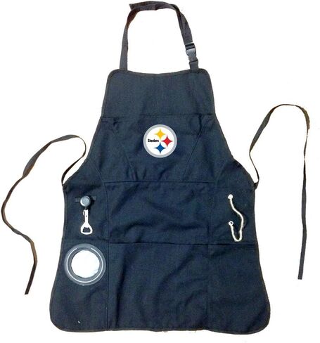 مريلة شواء سوداء من Team Sports America للاستخدام الخارجي NFL | ديترويت لايونز | مصنوع من القطن المتين | فتاحة المشروبات والأدوات المتعددة | الملابس الرياضية والمشي لمسافات طويلة in Kuwait