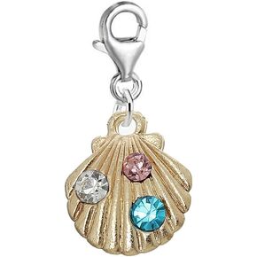Sea Shell Bead Clip on Pendant for European Charm Jewelry with Lobster Clasp in Saudi Arabia