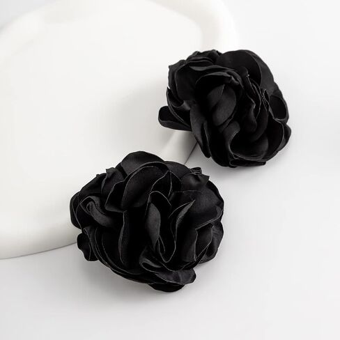 Vintage Decorative Flower Shoe Clips Elegant Black Rose Floral Removable High Heels Buckles Wedding Bridal Shoes Accessories in Saudi Arabia