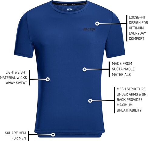 CEP The Run Short Sleeve Shirt للرجال - الأداء الخفيف الأداء Activewear للراحة التنفسية in Kuwait