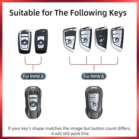 for BMW Key Fob Cover Case, Keychain, Metal Shell Cover Compatible for 2 4 5 6 7 Series X1 X2 X3 X4 X5 X6 M8 M7 M6 M5 M4 M3 M2 M1 430i 340i 840i 2015-2023 (Classic Black，for Benz-B) in Saudi Arabia