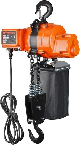 VEVOR Electric Chain Hoist, 2200 lbs Load, 20 ft Lifting Height, 120V, Single Phase Overhead Crane with Chain, 328 ft Wireless & 15 ft Wired Remote Control for Garage, Shop, and Home in Saudi Arabia