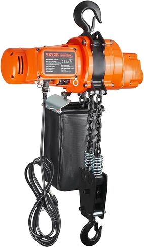 VEVOR Electric Chain Hoist, 2200 lbs Load, 20 ft Lifting Height, 120V, Single Phase Overhead Crane with Chain, 328 ft Wireless & 15 ft Wired Remote Control for Garage, Shop, and Home in Saudi Arabia