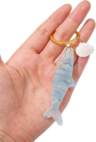Ocean Starfish and Shell Keychain, Pink Pearl with Gold Accents in Kuwait