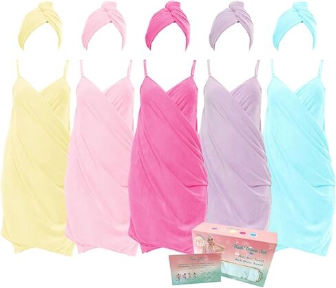 2 Pcs Set Women Camisole Shower Dress Sexy Backless Absorbent Wearable Bath Towel Suspenders Nightdress Dress in Kuwait