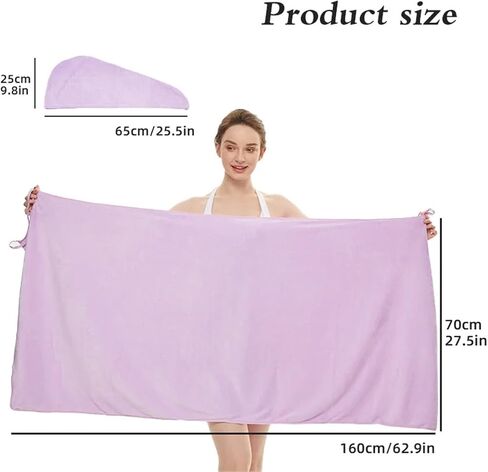 2 Pcs Set Women Camisole Shower Dress Sexy Backless Absorbent Wearable Bath Towel Suspenders Nightdress Dress in Kuwait