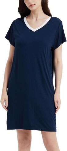 Nightdress نساء 95 ٪ Viscose مصنوعة من الخيزران 5 ٪ Spandex الأنيقة يريكو ملابس نوم بيجاما للنوم للتسكع in Kuwait