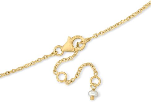 Ross-Simons 3-4mm لؤلؤة و 4.10 CT. T.W. قلادة متعددة الحجر مع الكتلونيا الأزرق وحجر القمر في الذهب 18kt على الجنيه الاسترليني. 18 بوصة in Saudi Arabia