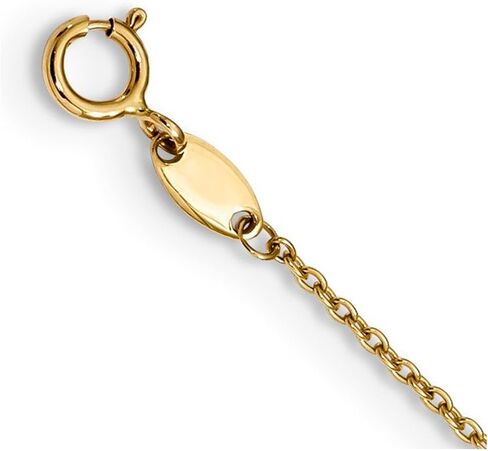 Solid 14k Yellow Gold Two Toned Diamond-cut Heart and Arrow Necklace Chain 17" (Width = 15mm) in Saudi Arabia