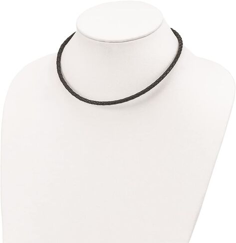 925 Sterling Silver 4mm Black Cord Leather Necklace 16 "to 20" in Saudi Arabia
