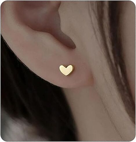 Heart Stud Earrings, Cute Hypoallergenic Small Heart Stud Earrings for Women Jewelry Gift Light Pink in Saudi Arabia