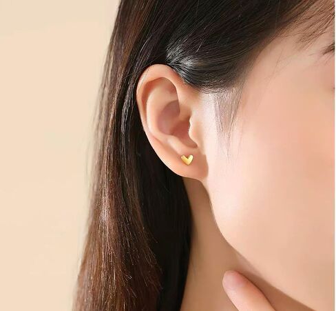 Heart Stud Earrings, Cute Hypoallergenic Small Heart Stud Earrings for Women Jewelry Gift Light Pink in Saudi Arabia