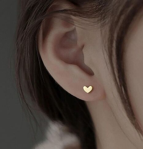 Heart Stud Earrings, Cute Hypoallergenic Small Heart Stud Earrings for Women Jewelry Gift Light Pink in Saudi Arabia