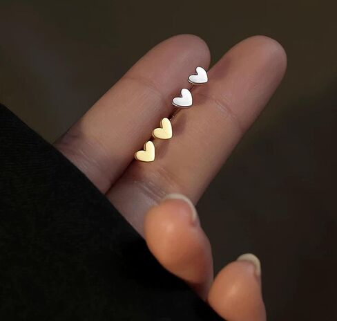 Heart Stud Earrings, Cute Hypoallergenic Small Heart Stud Earrings for Women Jewelry Gift Light Pink in Saudi Arabia