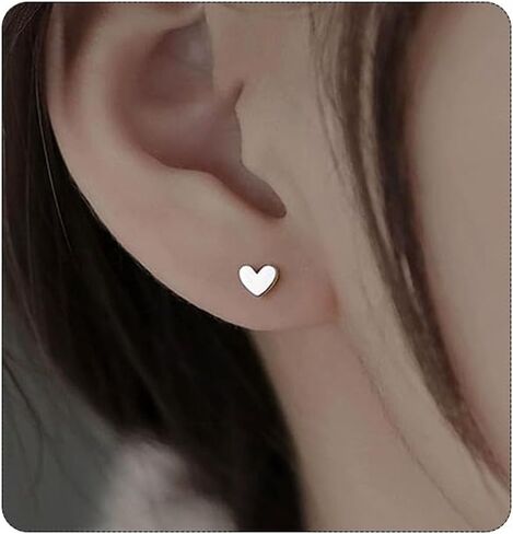 Heart Stud Earrings, Cute Hypoallergenic Small Heart Stud Earrings for Women Jewelry Gift Light Pink in Saudi Arabia