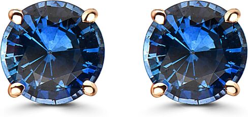 Le Vian Gemstone Round Stud أقراط للنساء | أزرار الذهب 14K لها في إعداد الشق الكلاسيكي | أقراط أنيقة تدفع إلى الوراء in Saudi Arabia