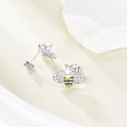 925 Sterling Silver Bee Strains Gold Pumblebee Bumblebee Stud Arrings Jewelery Higds for Women in Kuwait