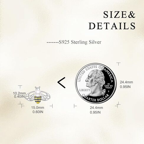 925 Sterling Silver Bee Strains Gold Pumblebee Bumblebee Stud Arrings Jewelery Higds for Women in Kuwait