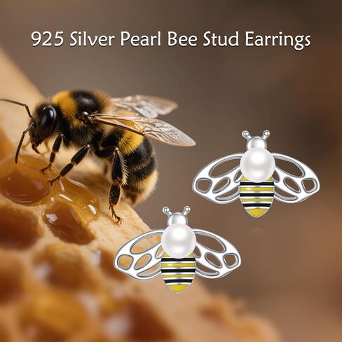 925 Sterling Silver Bee Strains Gold Pumblebee Bumblebee Stud Arrings Jewelery Higds for Women in Kuwait