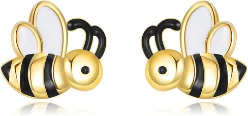 925 Sterling Silver Bee Strains Gold Pumblebee Bumblebee Stud Arrings Jewelery Higds for Women in Kuwait
