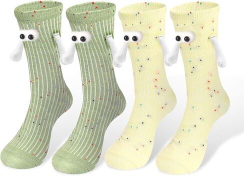 Birthday Holding Hands Socks Funny 3D Doll Magnetic Holding Hand Sock for Women Men Family Supplies in Saudi Arabia