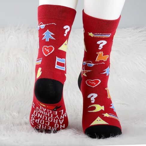 MBMSO 2 Pairs Bill C-ipher Socks When There's No Cops Around Anything's Legal Mystery Shack Gift G Fals Cartoon Inspired Gift in Saudi Arabia