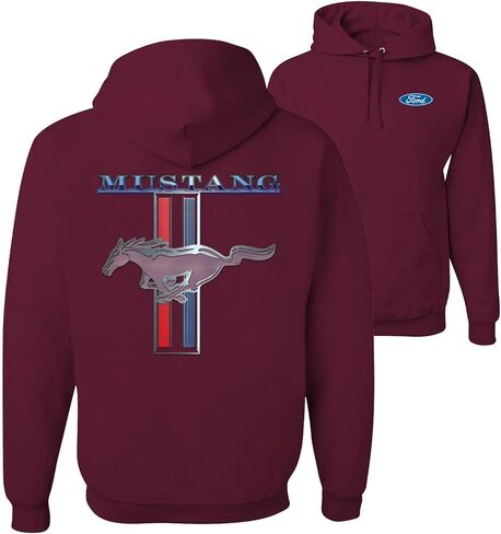 Wild Bobby Ford Mustang Classic Pony USA Logo Emblem Cars and Trucks Front and Back Unisex Graphic Hoodie Sweatshirt in Saudi Arabia